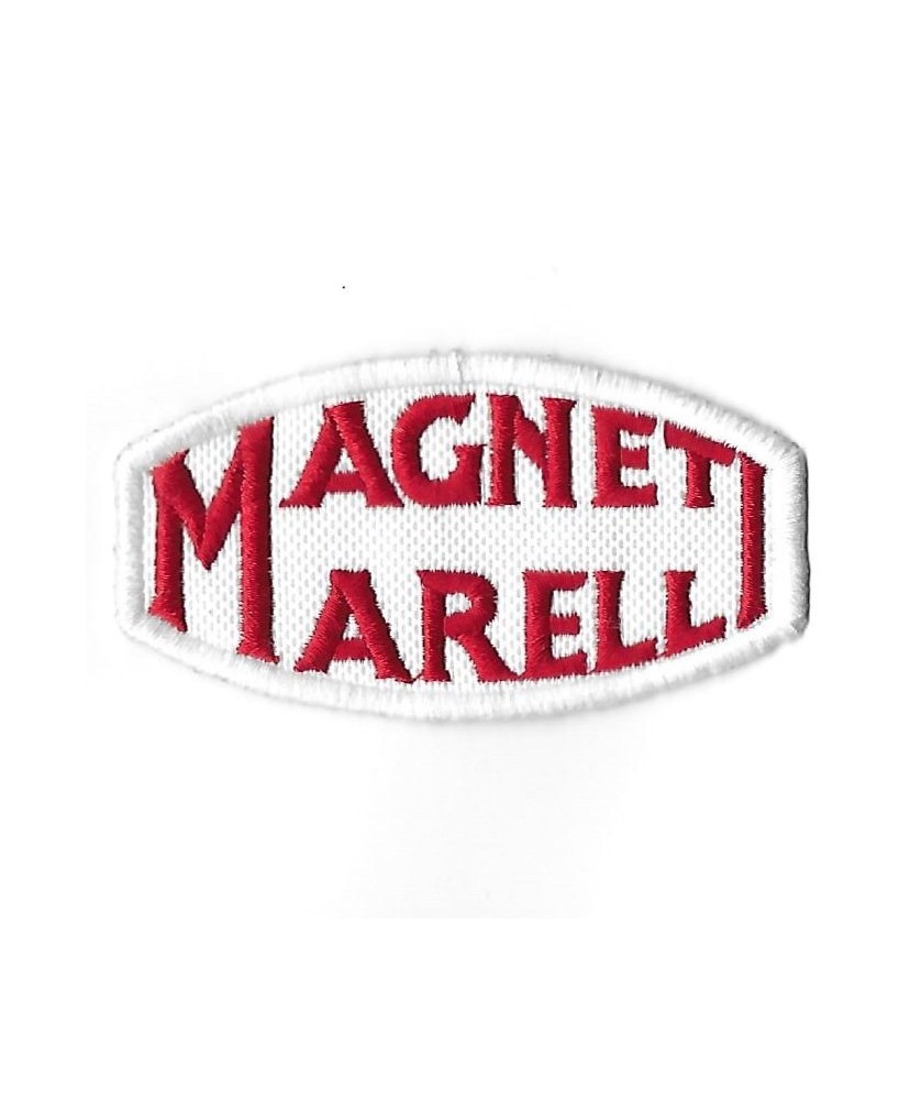 3268 Badge - Parche bordado de coser 79mmX43mm MAGNETI MARELLI blanco