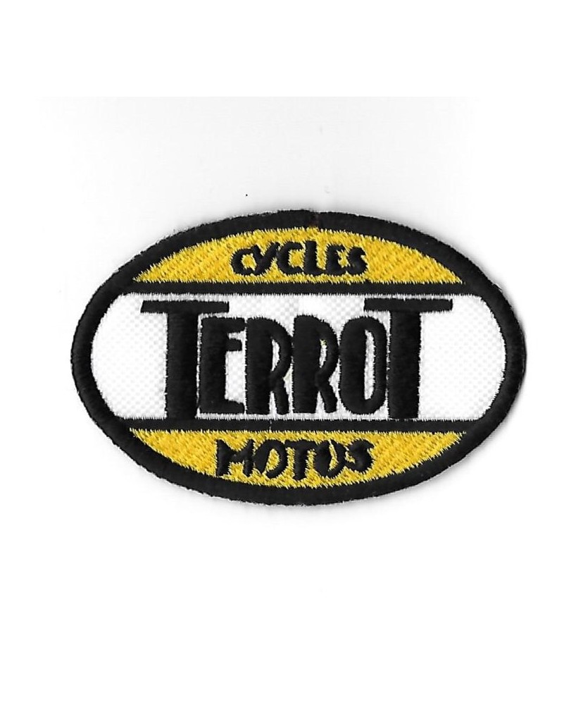 3336 Embroidered Badge - Patch Sew On 80mmX31mm TERROT CYCLES MOTOS
