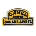 3281 Embroidered Badge - Patch Sew On 125mmX69mm CAMEL TROPHY - ONE LIFE , LIVE IT .