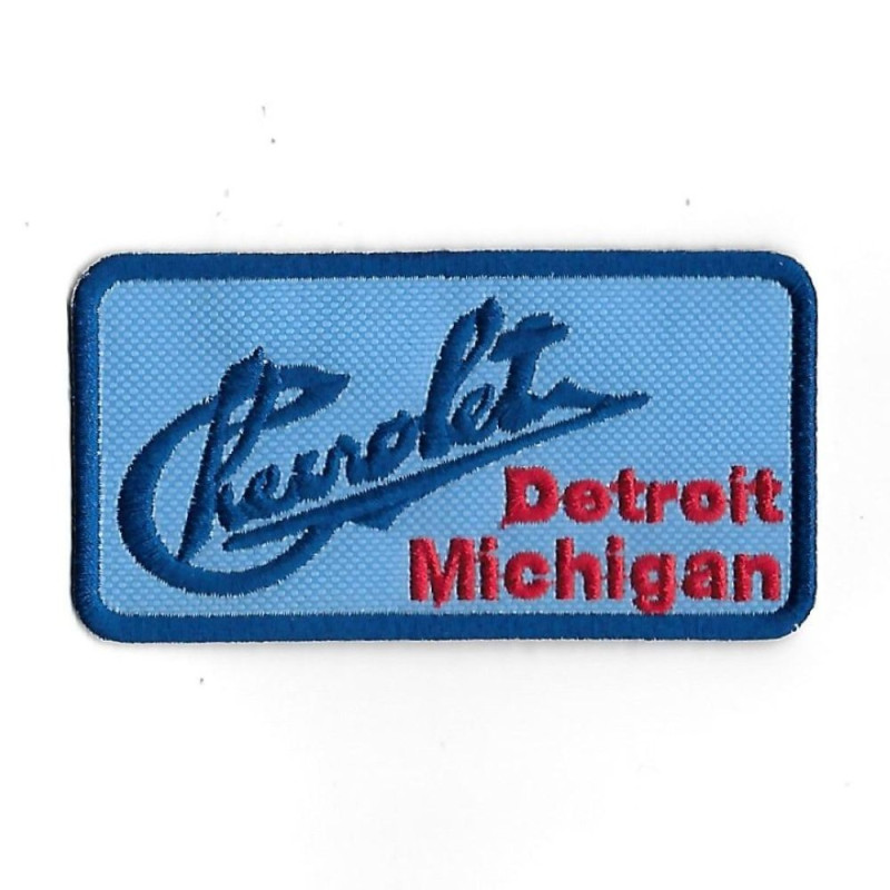 3433 Badge à coudre - Patch écusson brodé 96mmX51mm CHEVROLET DETROIT MICHIGAN