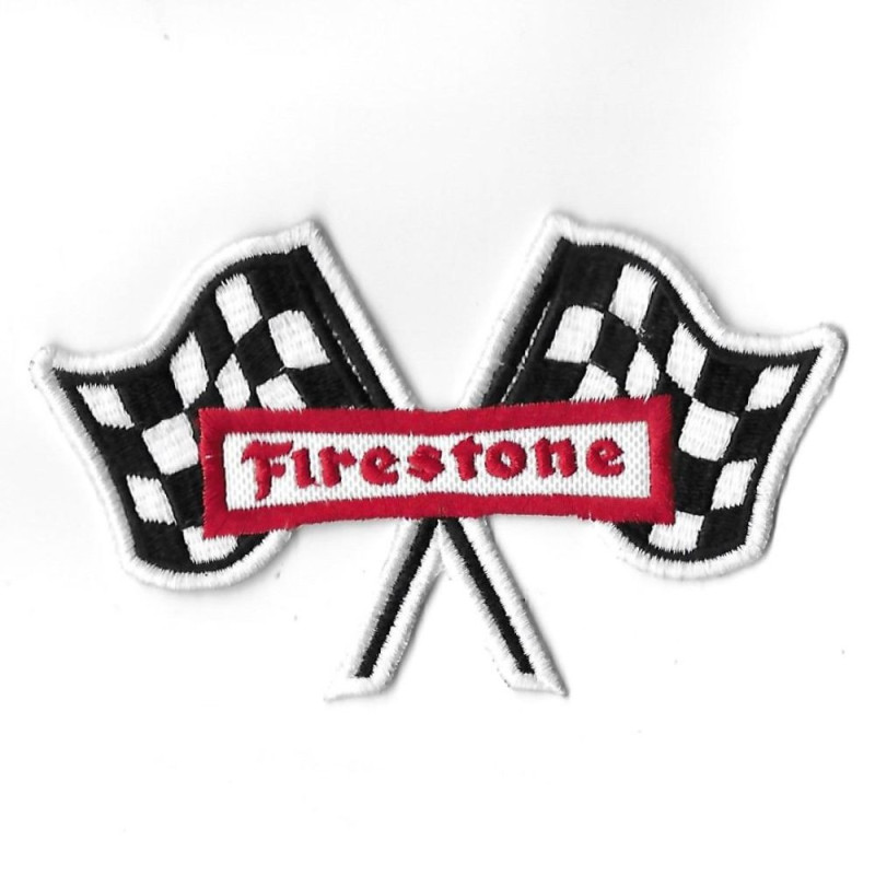 3286 Badge à coudre - Patch écusson brodé 127mmX75mm FIRESTONE drapeaux