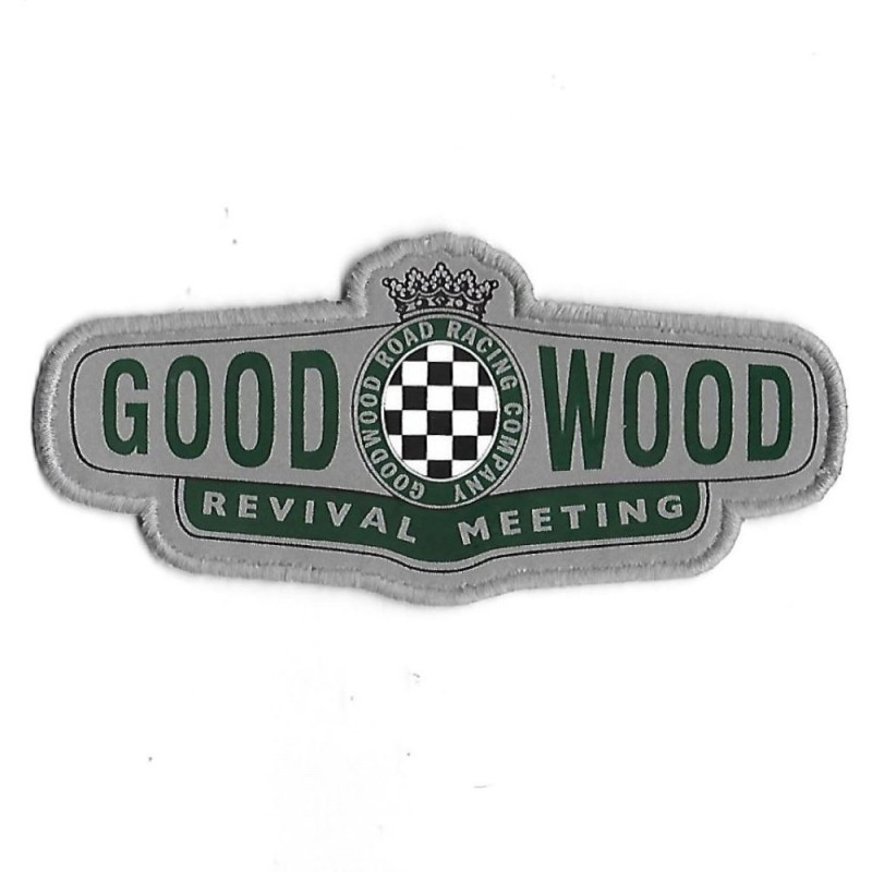 3473 Patch - badge emblema bordado para coser 109mmX51mm GOODWOOD REVIVAL MEETING