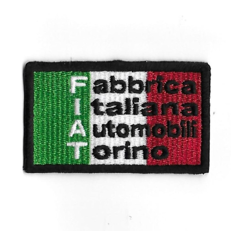 3474 Badge - Parche bordado de coser 60mmX37mm FIAT FABBRICA ITALIANNA AUTOMOBILI TORINO