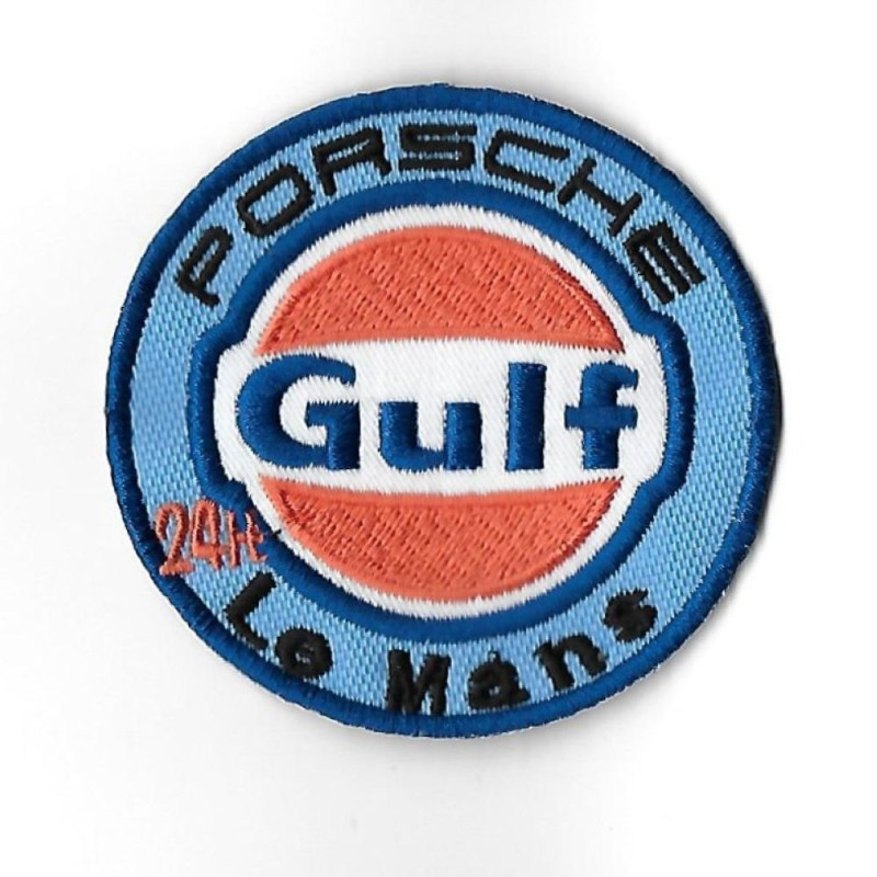 3550 Badge - Parche bordado de coser 75mmx75mm  PORSCHE GULF 24H LE MANS