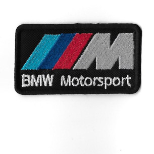 3583 Badge - Parche bordado de coser 82mmX46mm BMW M powered by MOTORSPORT
