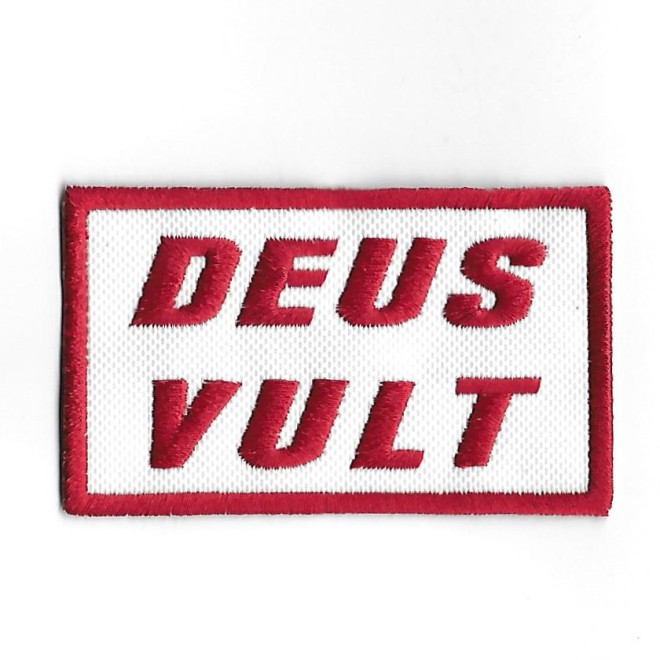 3639 Embroidered Badge - Patch Sew On 88mmX53mm DEUS VULT