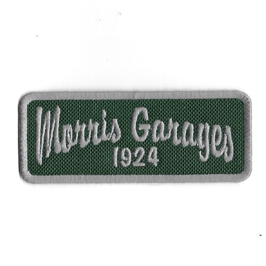 3644 Patch - badge emblema bordado para coser 100mmX40mm MG MORRIS GARAGES SINCE 1924