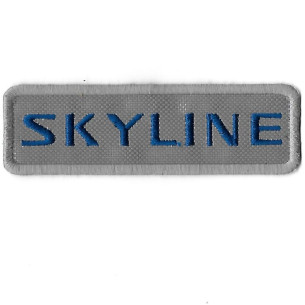 3669  Badge - Parche bordado de coser 100mmX30mm SKYLINE NISSAN DATSUN