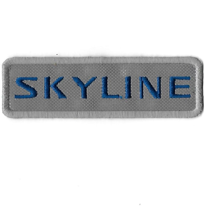 3669 Embroidered Badge - Patch Sew On  100mmX30mm SKYLINE NISSAN DATSUN