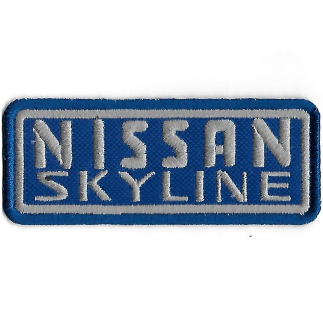 3671 Patch - badge emblema bordado para coser 100mmX40mm NISSAN SKYLINE DATSUN