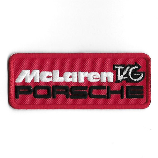 3678 Badge - Parche bordado de coser 100mmX40mm MC LAREN PORSCHE TAG RACING TEAM MP4/2 McLaren