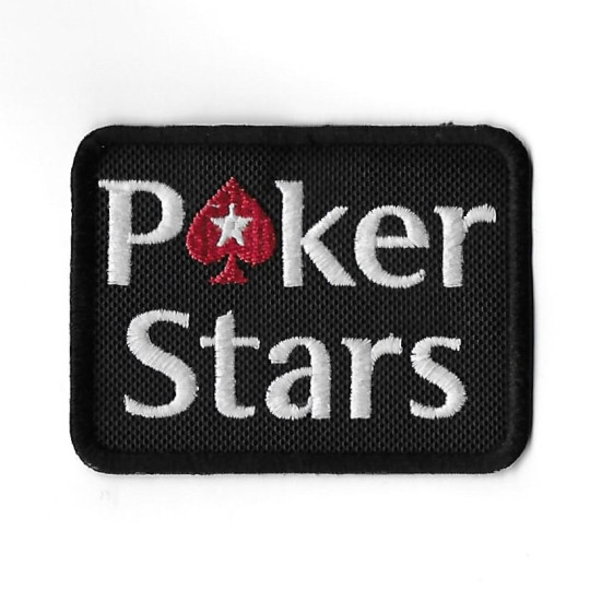 3702 Patch - badge emblema bordado para coser 80mmX61mm POKER STARS