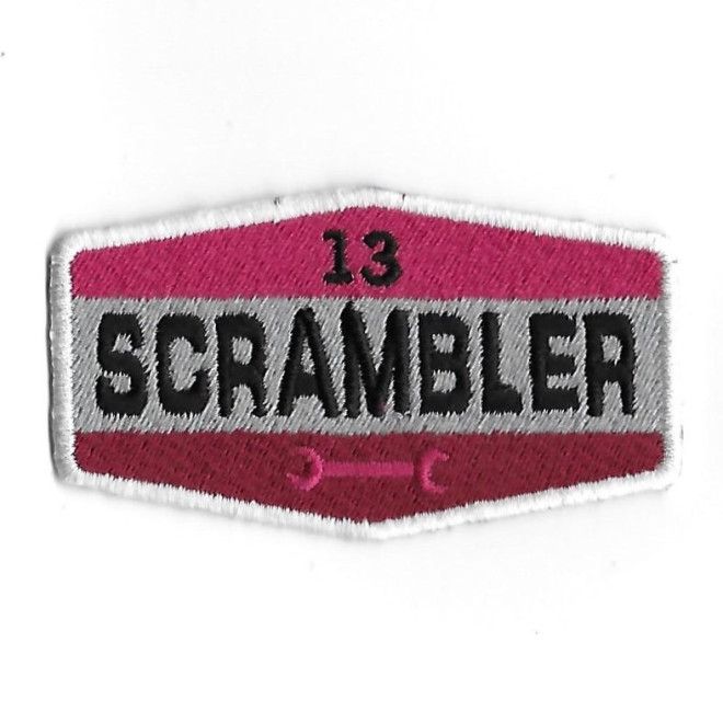 3761 Embroidered Badge - Patch Sew On 87mmX50mm SCRAMBLER 13