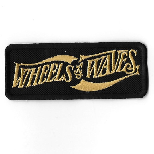 3766 Badge à coudre - Patch écusson brodé 100mmX40mm WHEELS & WAVES BIARRITZ