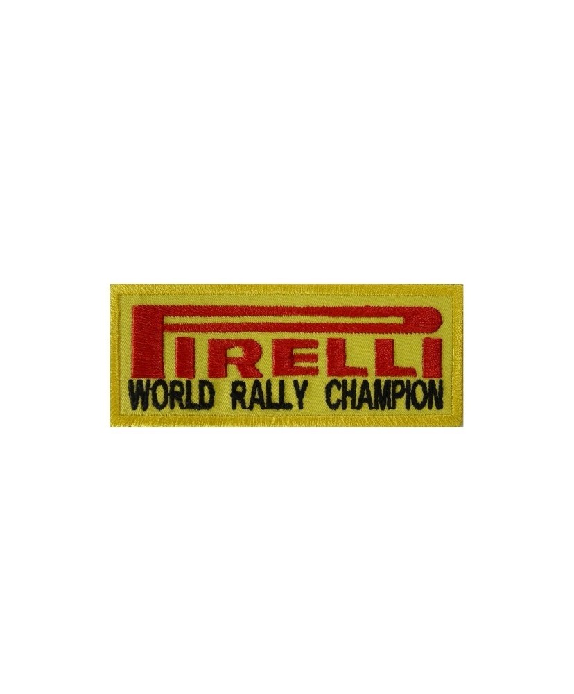 Parche emblema bordado 10x4 PIRELLI WORLD RALLY CHAMPION