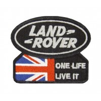 Patch écusson brodé 9x7 Land Rover ONE LIFE LIVE IT UNION JACK