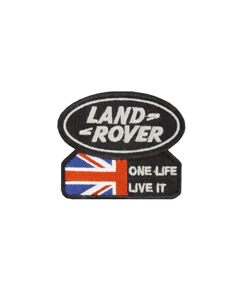 Patch emblema bordado 9x7 Land Rover ONE LIFE LIVE IT UNION JACK