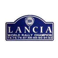 Patch emblema bordado 23X13 LANCIA 9X WORLD RALLY CHAMPION 