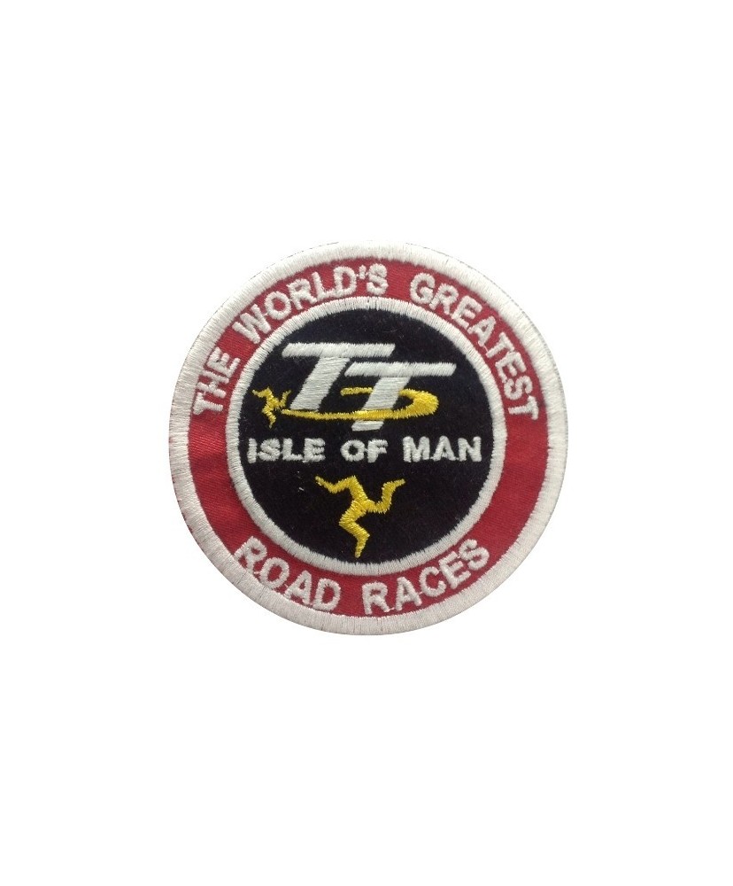 1020 Patch emblema bordado 7x7 TT ISLE OF MAN THE WORLD'S GREATEST ROAD RACES