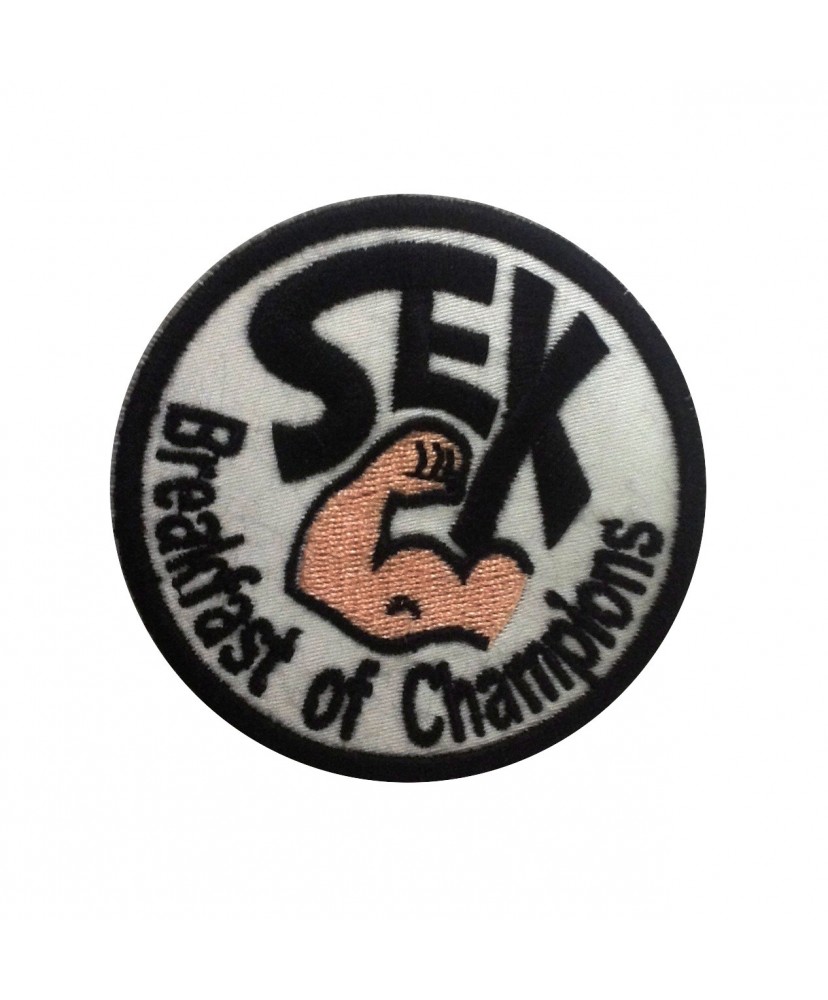 Embroidered patch 7x7 legendary  « SEX BREAKFAST OF CHAMPIONS » from JAMES HUNT
