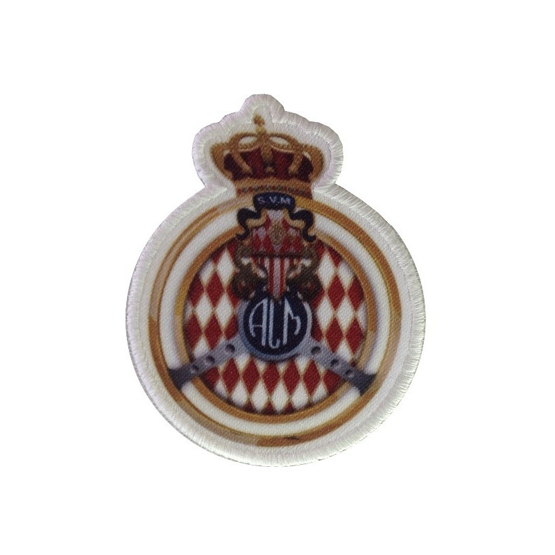 thumbnail interactive-video image 1 of Akacha Monaco Flag Embroidered Patch – 7x4.5cm, Thermal Iron-On, American Stitch Border 1 of 6