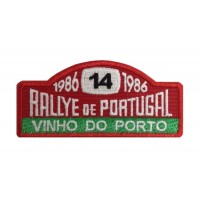 1141 Patch écusson brodé 10x4 RALLYE PORTUGAL VINHO DO PORTO 1986 Nº14 MOUTINHO