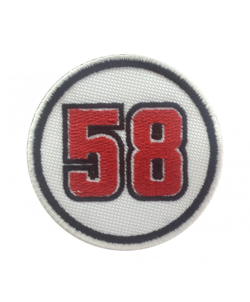 0690 Embroidered patch 7x7 MARCO SIMONCELLI 58 SUPERSIC