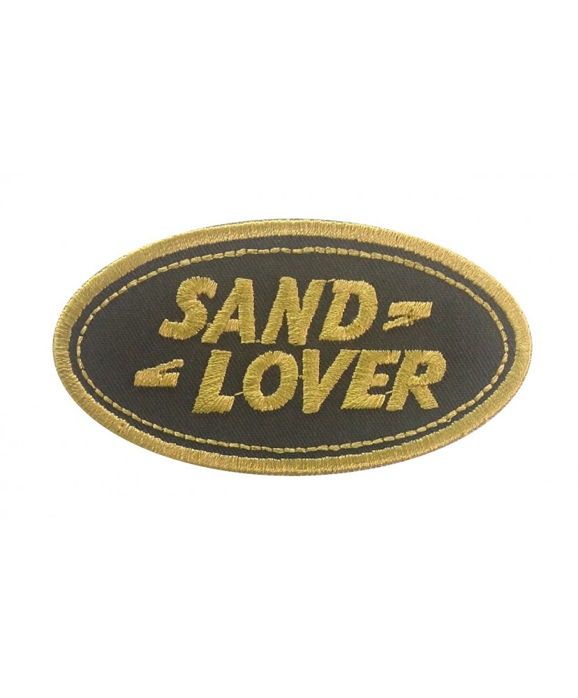 0150 Patch emblema bordado 9x5 LAND ROVER « SAND LOVER »