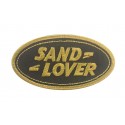 0150 Parche emblema bordado 9x5 LAND ROVER « SAND LOVER »