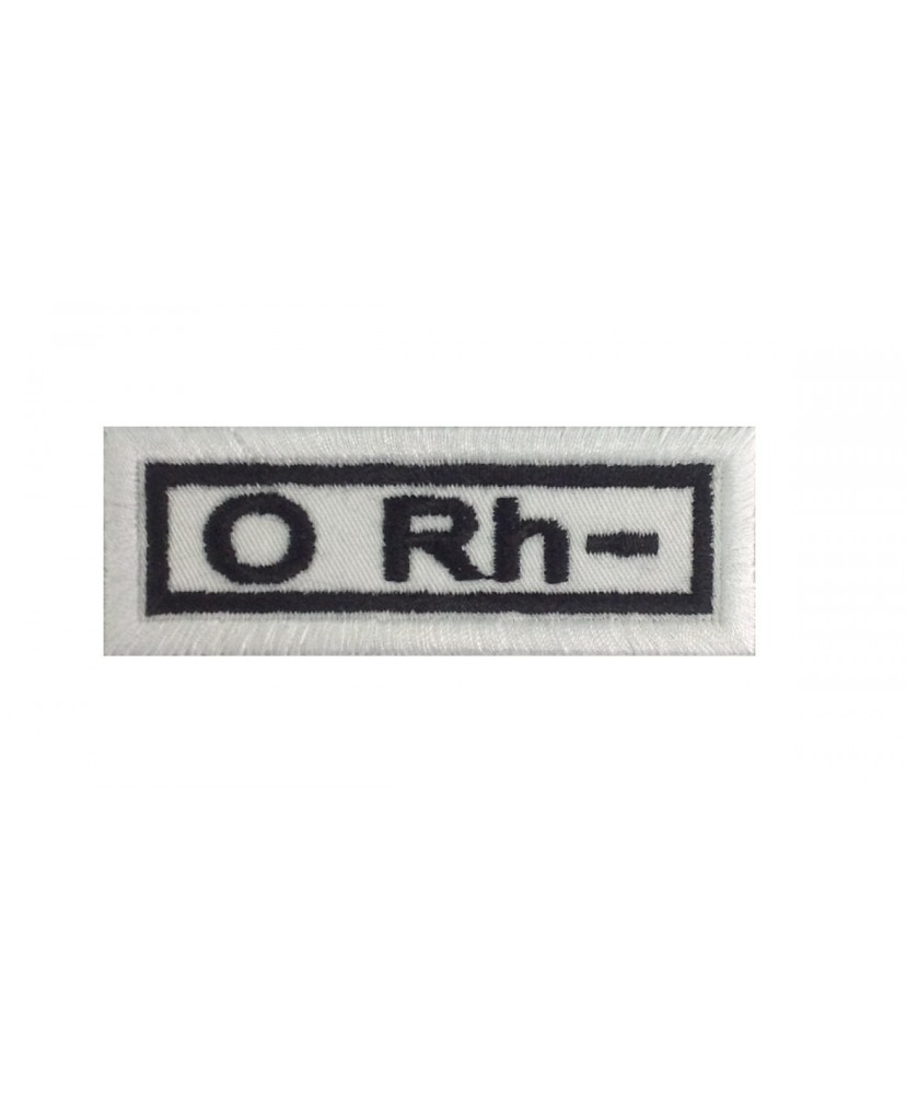 0196 Embroidered patch 6x2.3 sanguine type O Rh -