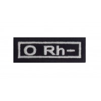 0197 Embroidered patch 6x2.3 sanguine type O Rh -