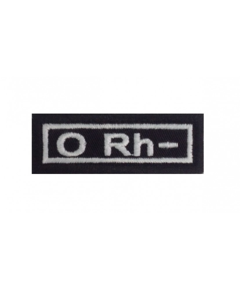 0197 Embroidered patch 6x2.3 sanguine type O Rh -