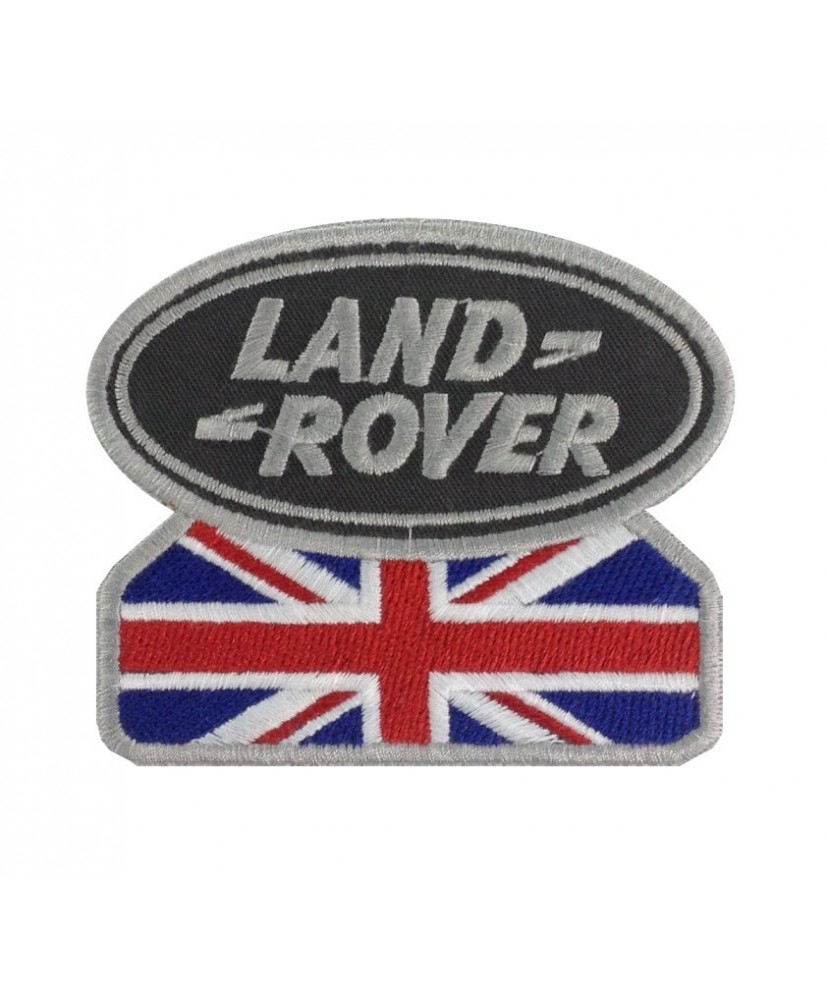 0583 Embroidered patch 9x7 LAND ROVER UNION JACK grey