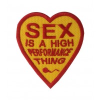 1101 Parche emblema bordado 7X8 Sex is a high performance thing JAMES HUNT HEART