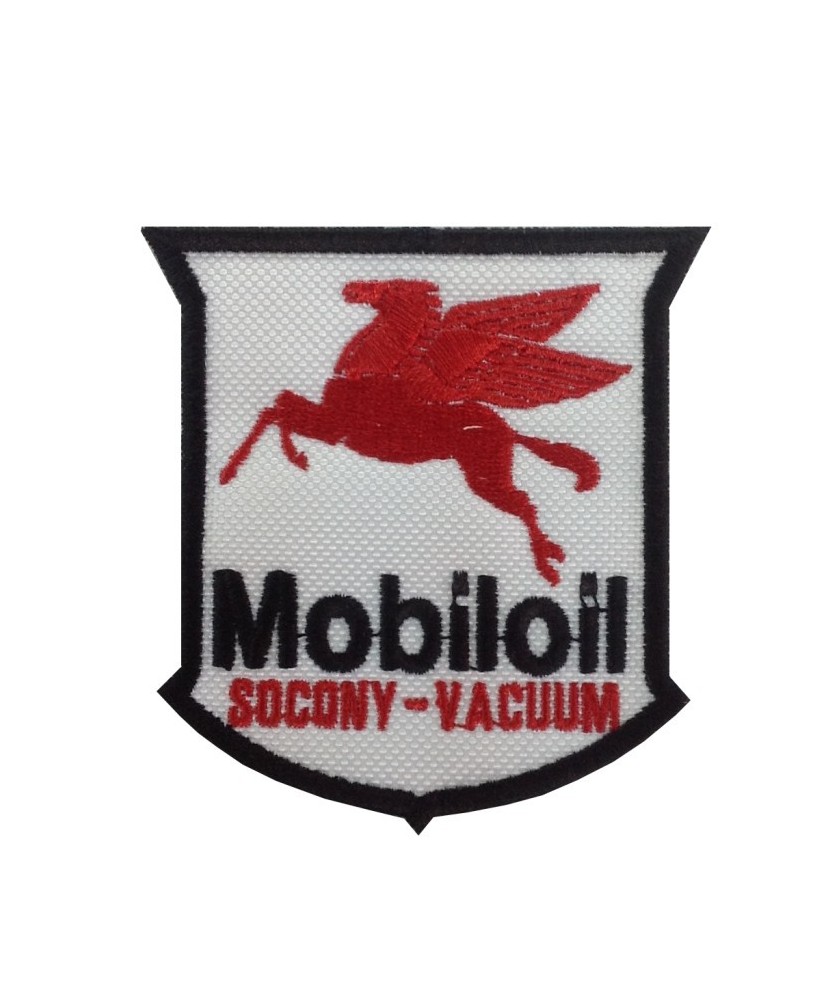 1392 Parche emblema bordado 8x8 MOBIL OIL SOCONY VACUUM