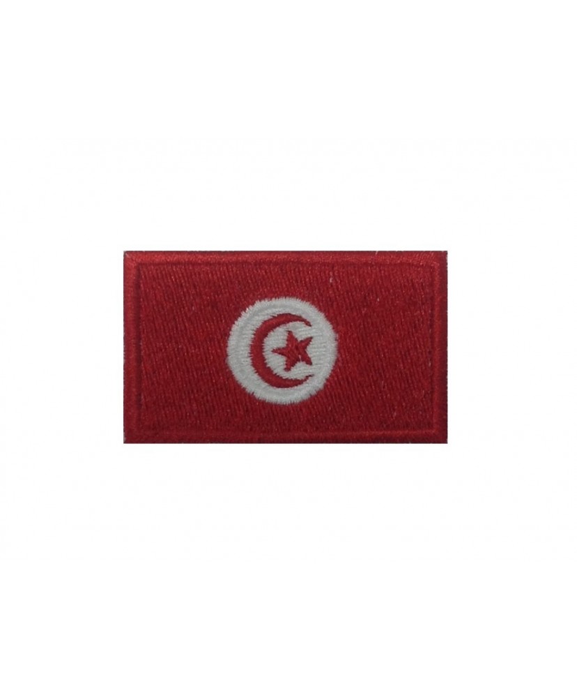 1402 Patch écusson brodé 6x3,7 drapeau TUNISIE