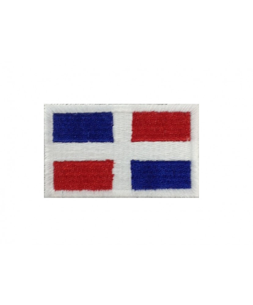 1403 Parche emblema bordado 6X3,7 bandera REPUBLICA DOMINICANA