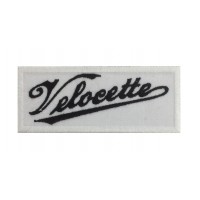 1457 Embroidered patch 10x4 VELOCETTE Veloce Ltd, Hall Green, Birmingham, England