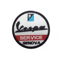 1289 Parche emblema bordado 7x7 VESPA SERVICE GENOVA