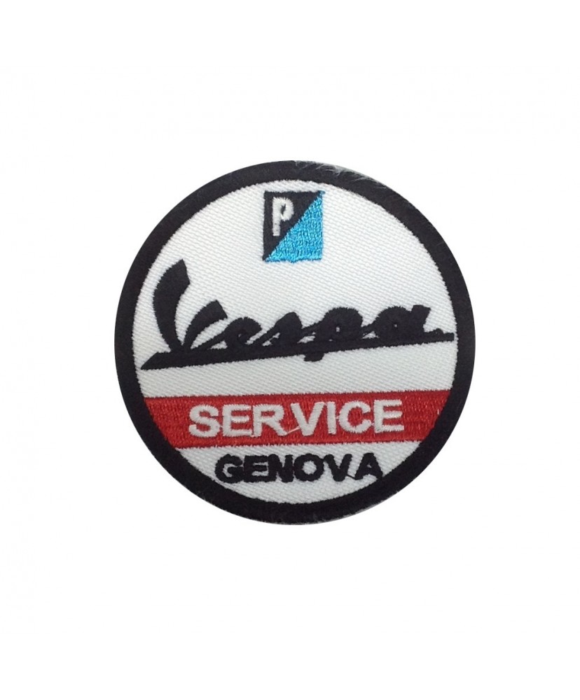 1289 Patch emblema bordado 7x7 VESPA SERVICE GENOVA