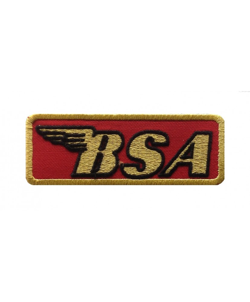 CLASSIC BSA MOTORCYCLE EMBROIDERED SEW ON PATCH/GOLD STAR/BANTAM
