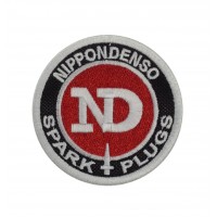 1592 Embroidered patch sew on 7x7 NIPPON DENSO ND SPARK PLUGS