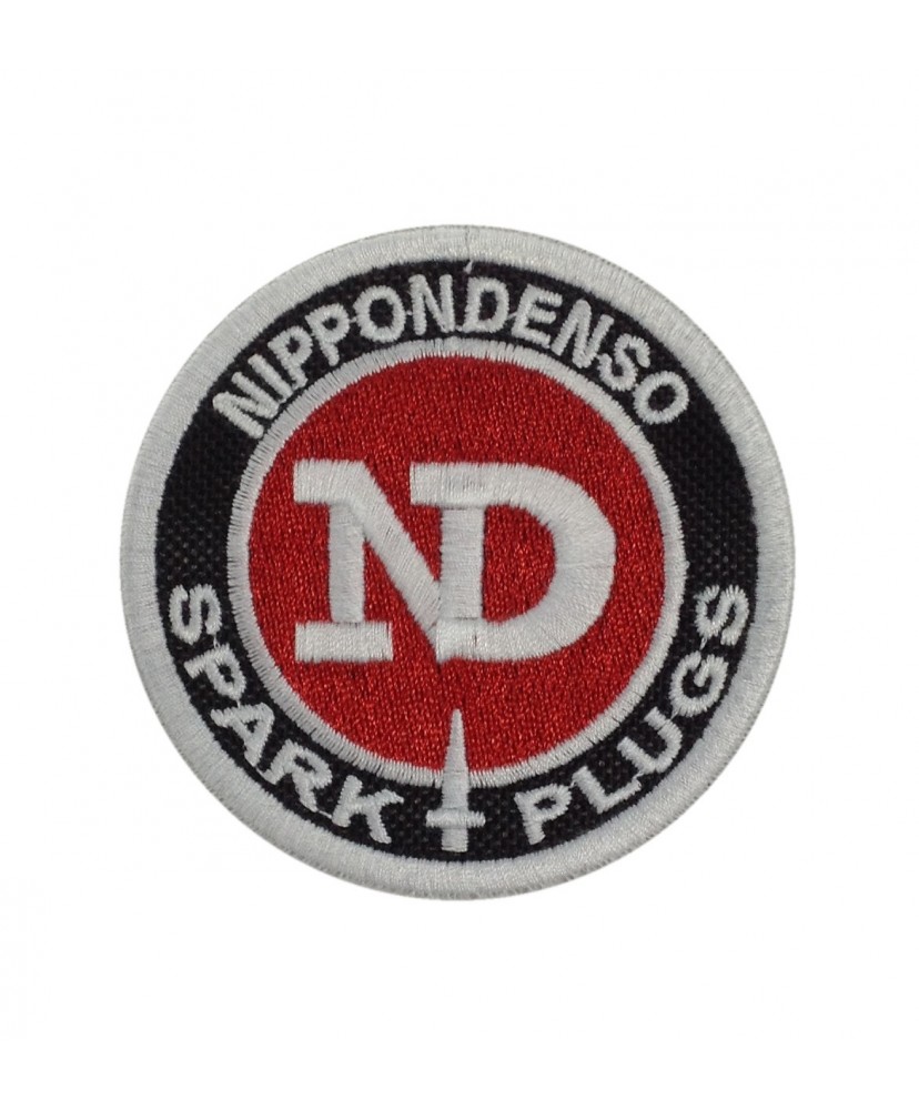 1592 Embroidered patch sew on 7x7 NIPPON DENSO ND SPARK PLUGS
