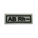Embroidered patch 6x2.3 sanguine type AB Rh -