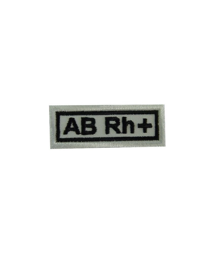 Patch écusson brodé 6x2.3 type / groupe sanguin AB Rh +