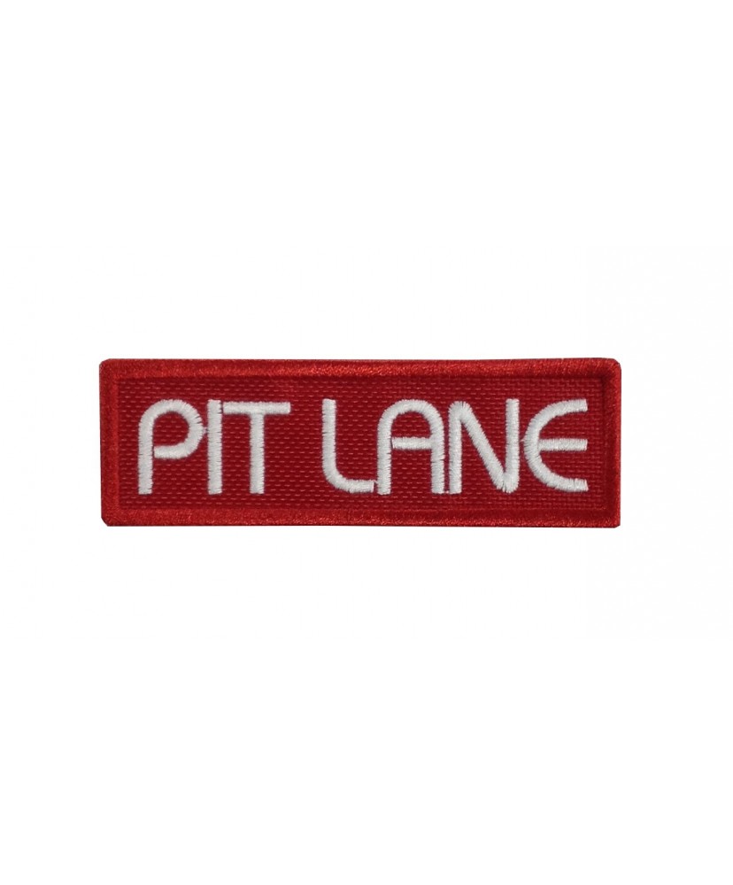 1678 Embroidered sew on patch 9X3 PIT LANE 