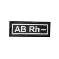 Embroidered patch 6x2.3 sanguine type AB Rh -