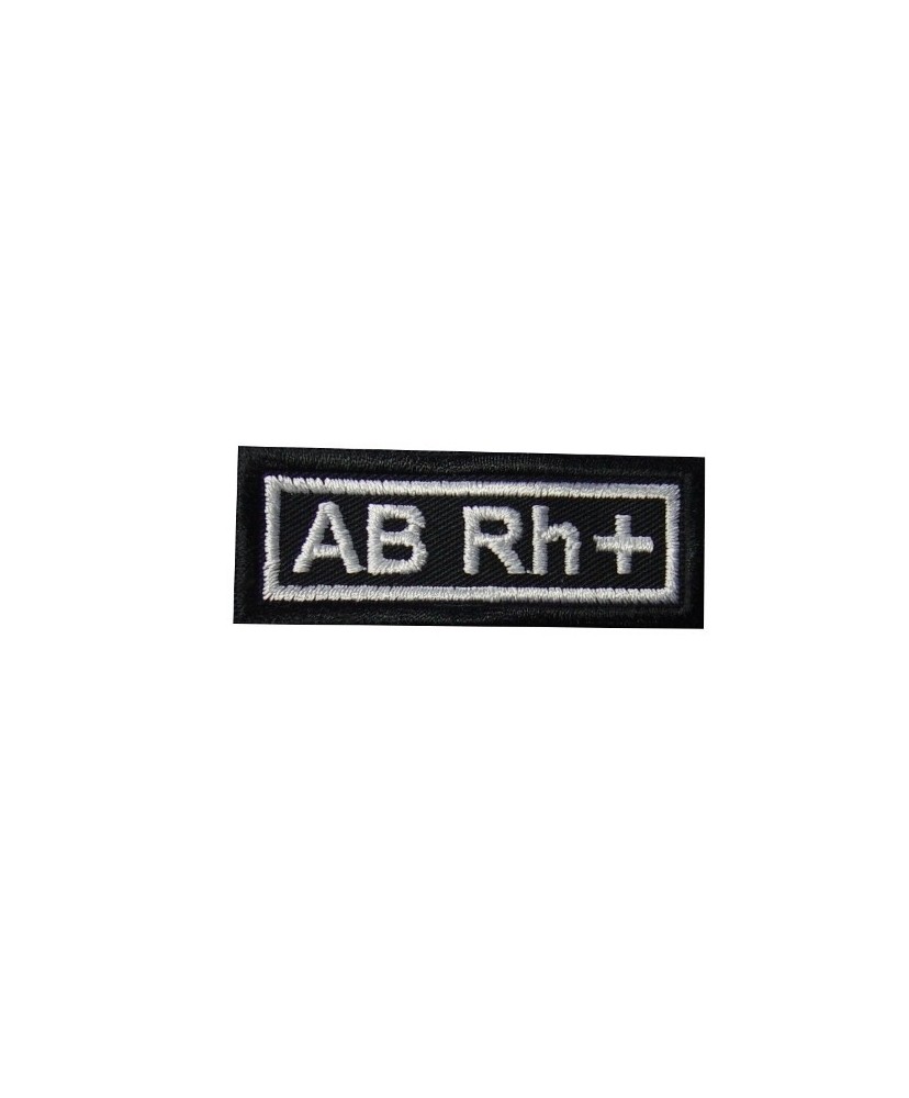 Patch bordado 6x2.3 tipo sanguineo AB Rh +