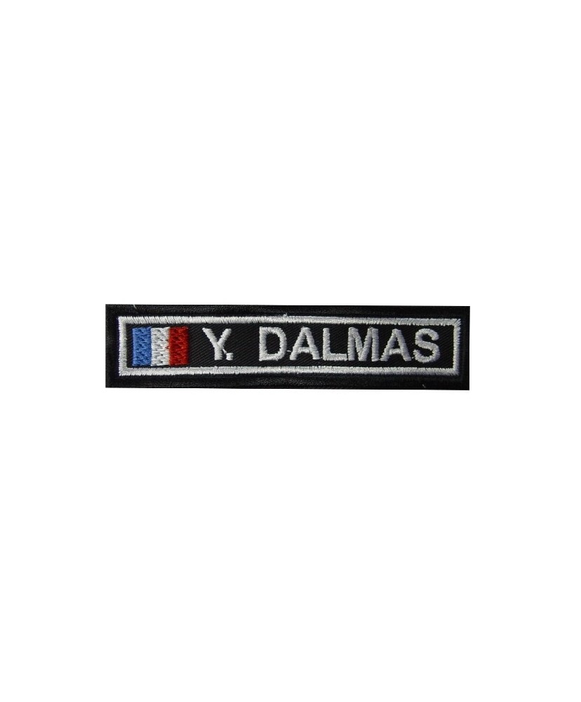Patch emblema bordado 10X2.3 YANNICK DALMAS FRANÇA