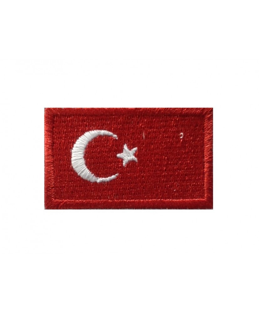 Patch ecusson drapeau turquie turcque imprime thermocollant rond